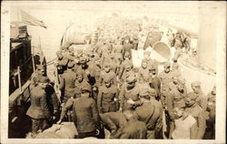 Soldiers on Boat Postcard