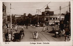 College Street Calcutta, India Postcard Postcard