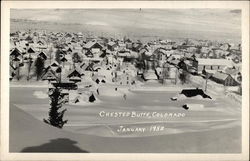 Snowy view of Crested Butte, January 1952 Colorado Postcard Postcard