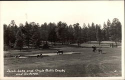 Jacob Lake and Uncle Billie Crosby and His Horses Postcard