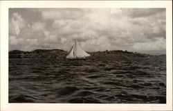 Sailboat along coast Les Cages, Haiti Caribbean Islands Postcard Postcard