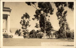 Library and Holmes Hall, Pomona College Postcard