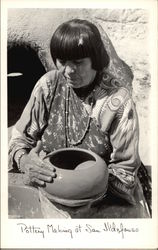 Pottery Making at San Ildefonso San Ildefonso Pueblo, NM Native Americana Postcard Postcard