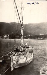 Sailing Boat with Sails Down Postcard