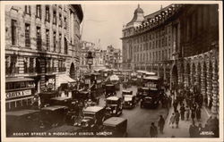 Regent Street & Piccadilly Circus London, England Postcard Postcard