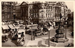 Piccadilly Circus & Eros Postcard