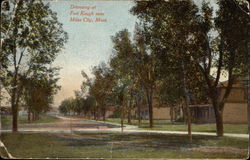 Driveway of Fort Keogh Postcard