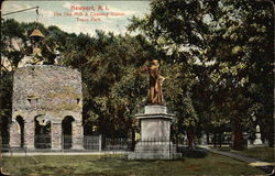 The Old Mill & Chaning Statue, Truro Park Postcard