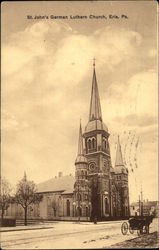 St. John's German Luthern Church Erie, PA Postcard Postcard