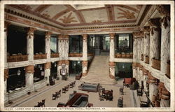 Lobby and Grand Staircase, Jefferson Hotel Postcard