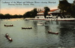 Confluence of Miami and Stillwater Rivers and Municipal Dancing Pavilion Postcard