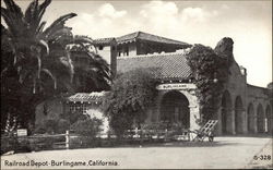 Railroad Depot Burlingame, CA Postcard Postcard