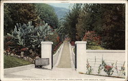 Public Entrance to Wattles' Gardens, Hollywood Los Angeles, CA Postcard Postcard