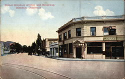 Corner Glendale Avenue and Broadway California Postcard Postcard