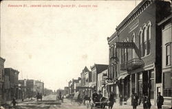 Randolph Street, Looking South from Quincy Street Garrett, IN Postcard Postcard