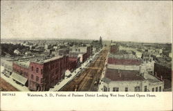 Portion of Business District looking west from Grand Opera House Watertown, SD Postcard Postcard