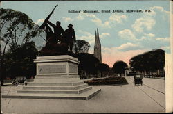 Soldiers' Monumet at Grand Avenue Postcard