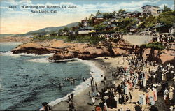 Watching the Bathers at La Jolla San Diego, CA Postcard Postcard