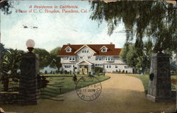 A residence in California, Home of C.C. Bragdon Pasadena, CA Postcard Postcard