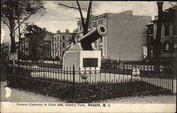 Cannon Captured in Cuba 1898, Military Park Postcard