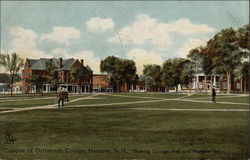 Campus of Dartmouth College, Showing College Hall and Hanover Inn New Hampshire Postcard Postcard