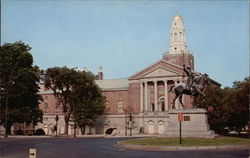 Bushnell Memorial: Lafayette Statue in forground Postcard