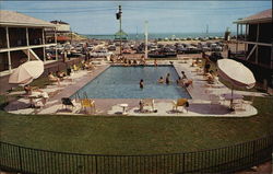 View of Pool, Sands Motel York Beach, ME Postcard Postcard