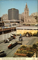 Pierhead Gardens and Atlantic Tower Hotel, Liverpool Postcard