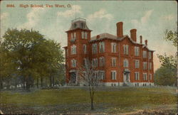 View of High School Van Wert, OH Postcard Postcard