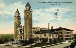 St. James Cathedral, Ninth Ave. and Columbia St Seattle, WA Postcard Postcard