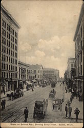 Scene on Second Ave., showing Savoy Hotel Postcard