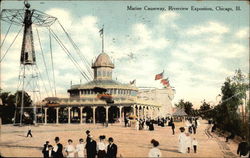 Marine Causeway, Riverview Exposition Chicago, IL Postcard Postcard