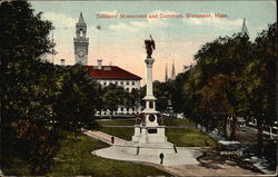 Soldiers' Monument and Common Postcard