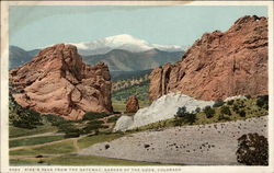 Pike's Peak from the Gateway, Garden of the Gods Postcard