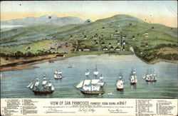 View of San Francisco in 1846-7 California Postcard Postcard