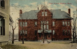 High School Hudson, MA Postcard Postcard