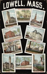 Scenes from Lowell Massachusetts Postcard Postcard