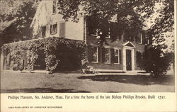 Phillips Mansion North Andover, MA Postcard Postcard