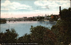 A day in June on the Merrimac River Haverhill, MA Postcard Postcard