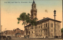 City Hall and Main St Postcard