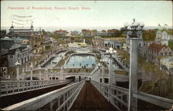 Panorama of Wonderland Revere Beach, MA Postcard Postcard