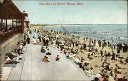 Panorama of beach Revere Beach, MA Postcard Postcard