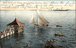 Apple Island and Cottage Park Landing in Winthrop Massachusetts Postcard Postcard