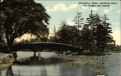 The Bridge and Island, Institute Park Postcard