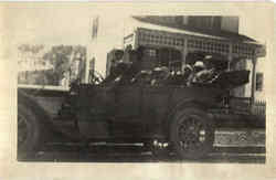 Group in Car Postcard