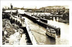 Ship on the River Postcard