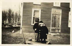 Children in Wagon Postcard