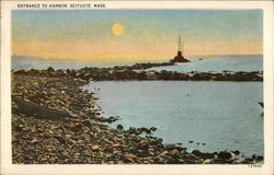 Entrance to Harbor Scituate, MA Postcard Postcard