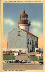 Old "Spanish" Lighthouse, Point Loma Postcard