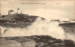 Nubble Light and Surf Postcard